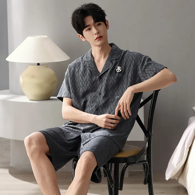 XIAFENYAN Pajama Set Men's Dark Gray-5