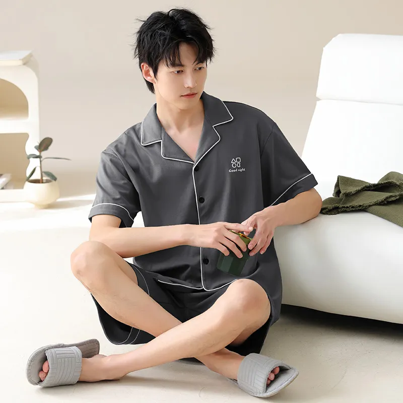 XIAFENYAN Pajama Set Men's Dark Gray-5