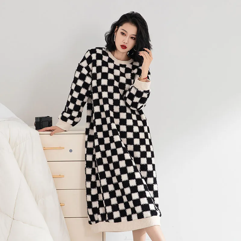 XIAFENYAN Nightgown Women's Black-5