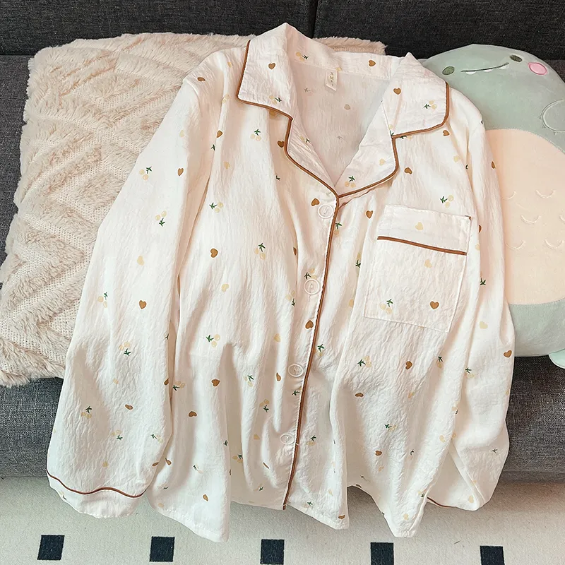 XIAFENYAN Pajama Set Women's Apricot-4