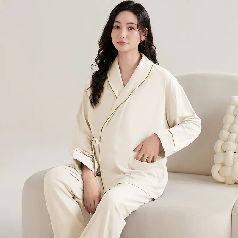XIAFENYAN Pajama Set Women's Apricot-4