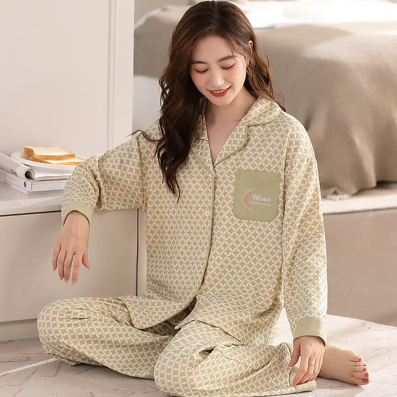 XIAFENYAN Pajama Set Women's Apricot-4