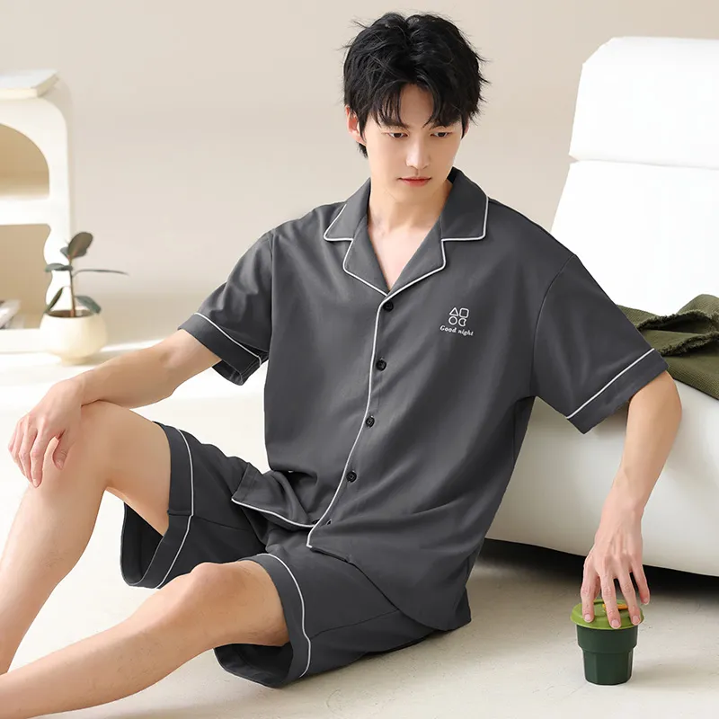 XIAFENYAN Pajama Set Men's Dark Gray-3