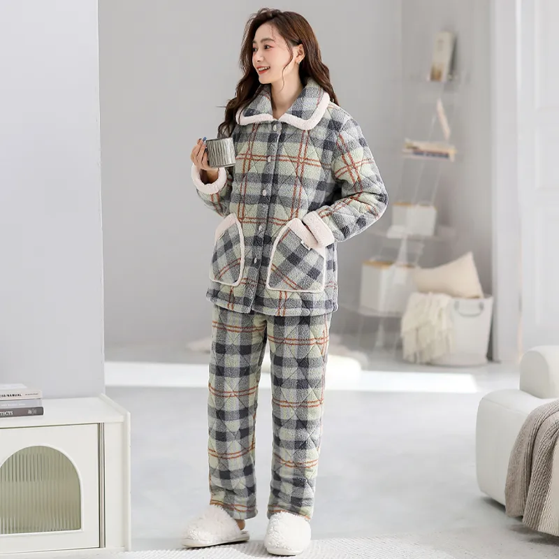 XIAFENYAN Pajama Set Women's Olive Green-5