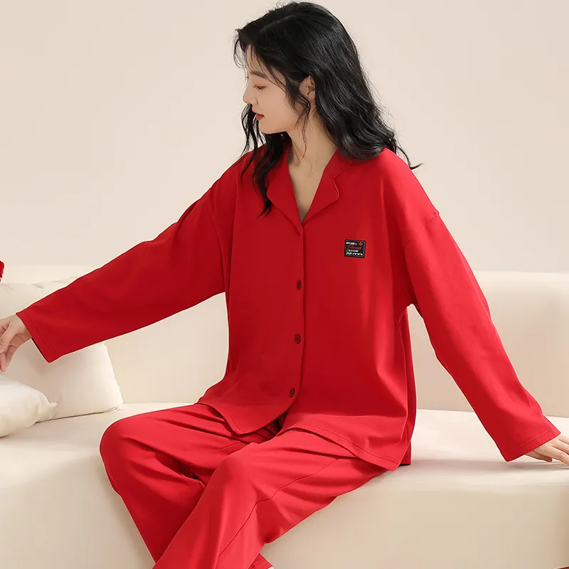 XIAFENYAN Pajama Set Women's Red-1