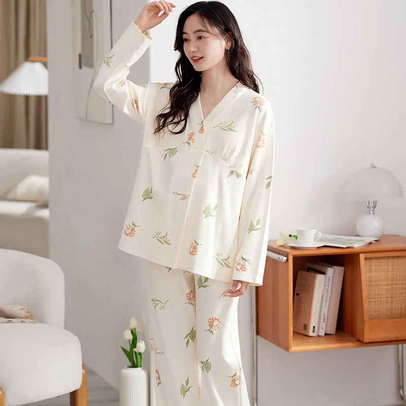 XIAFENYAN Pajama Set Women's Apricot-6