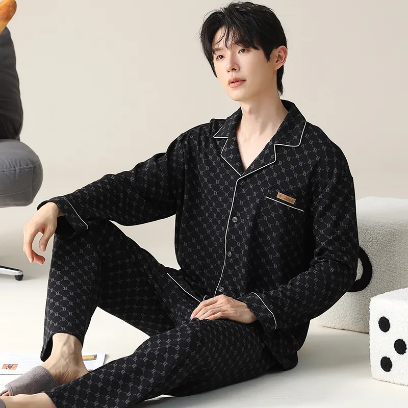 XIAFENYAN Pajama Set Men's Gift Box Set Black-1