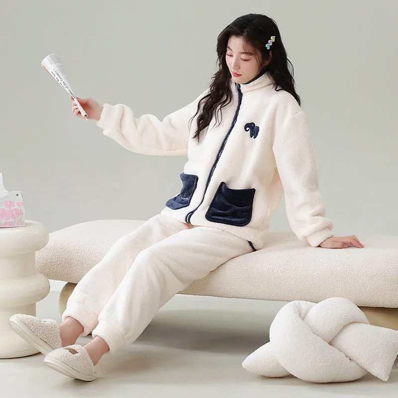 XIAFENYAN Pajama Set Women's Apricot-3