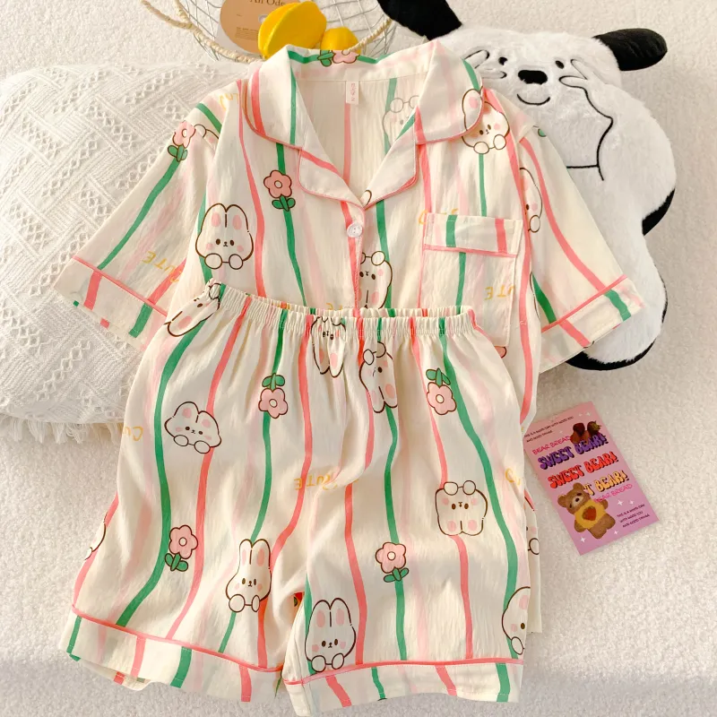 XIAFENYAN Pajama Set Women's Apricot-6