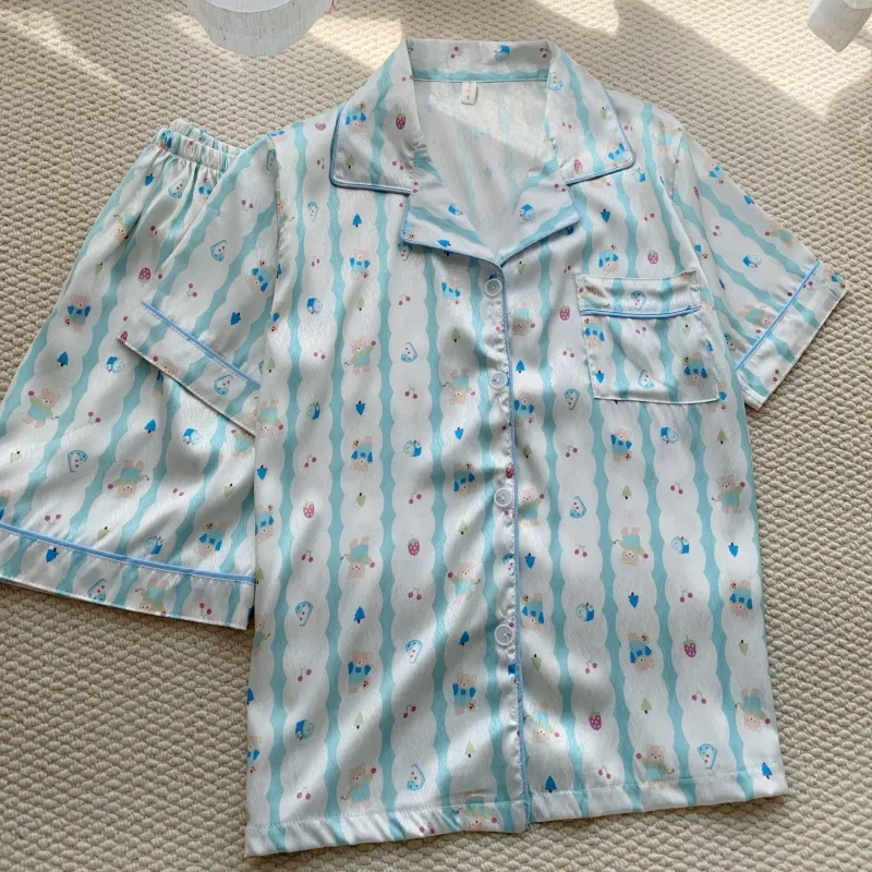 XIAFENYAN Pajama Set Women's Blue-5