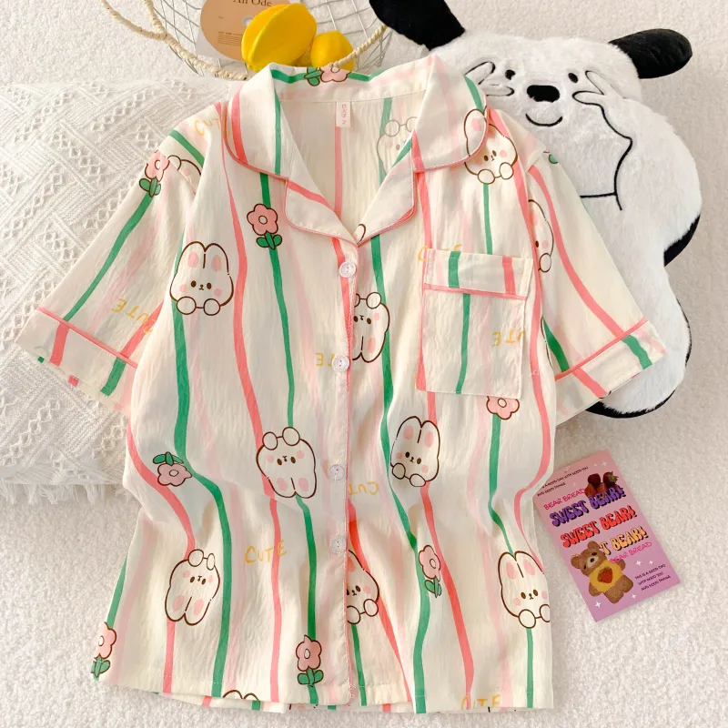 XIAFENYAN Pajama Set Women's Apricot-4