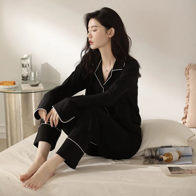 XIAFENYAN Pajama Set Women's Black-3