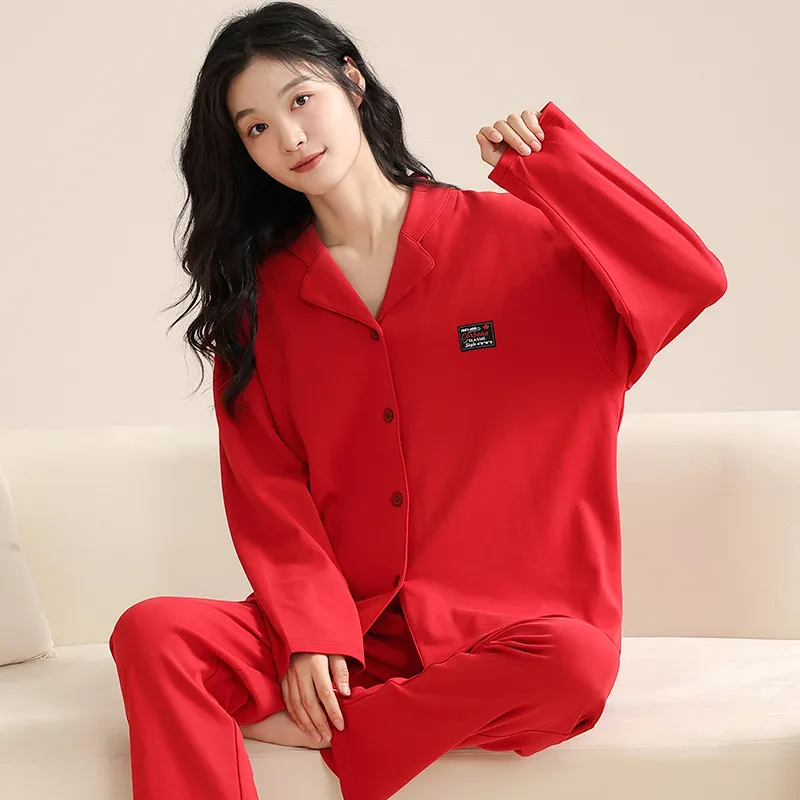XIAFENYAN Pajama Set Women's Red-2