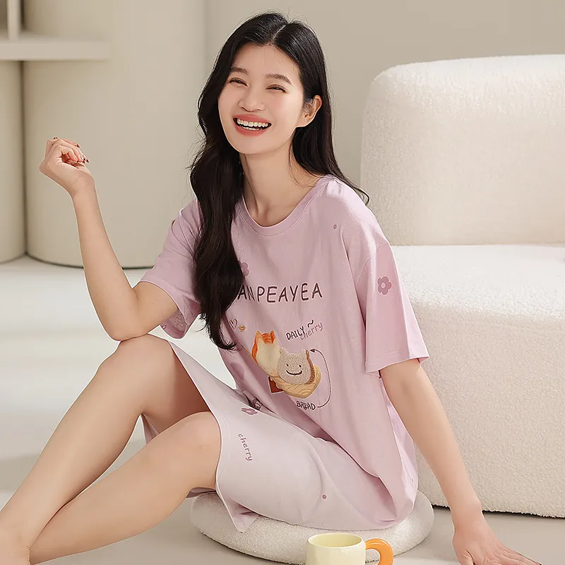 XIAFENYAN Nightgown Women's Light Purple-5