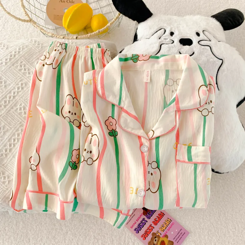 XIAFENYAN Pajama Set Women's Apricot-1
