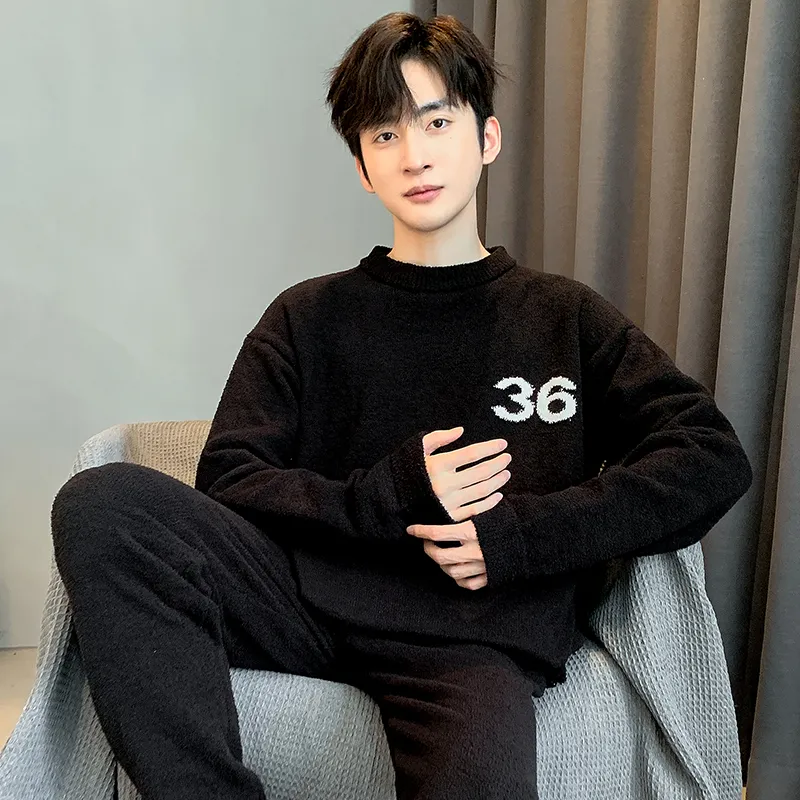 XIAFENYAN Pajama Set Men's Black-5