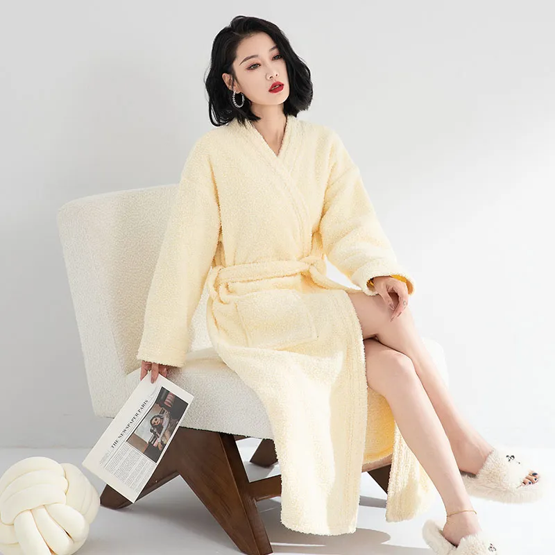 XIAFENYAN Bath Robes Women's Yellow-2