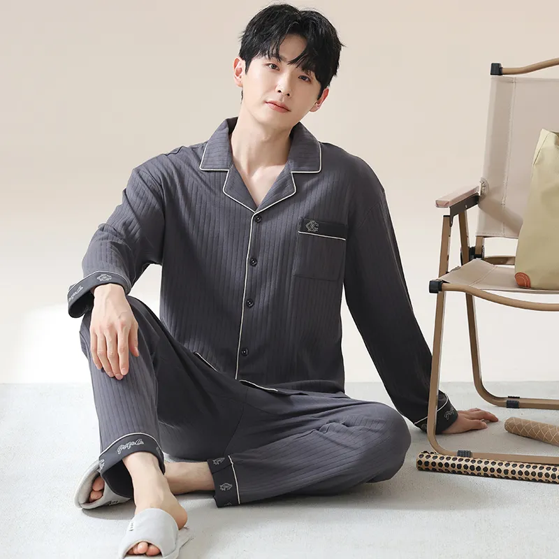 XIAFENYAN Pajama Set Men's Gray-2