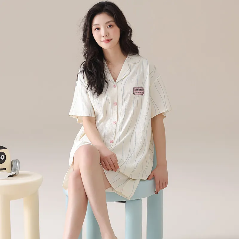 XIAFENYAN Pajama Set Unisex Apricot-6