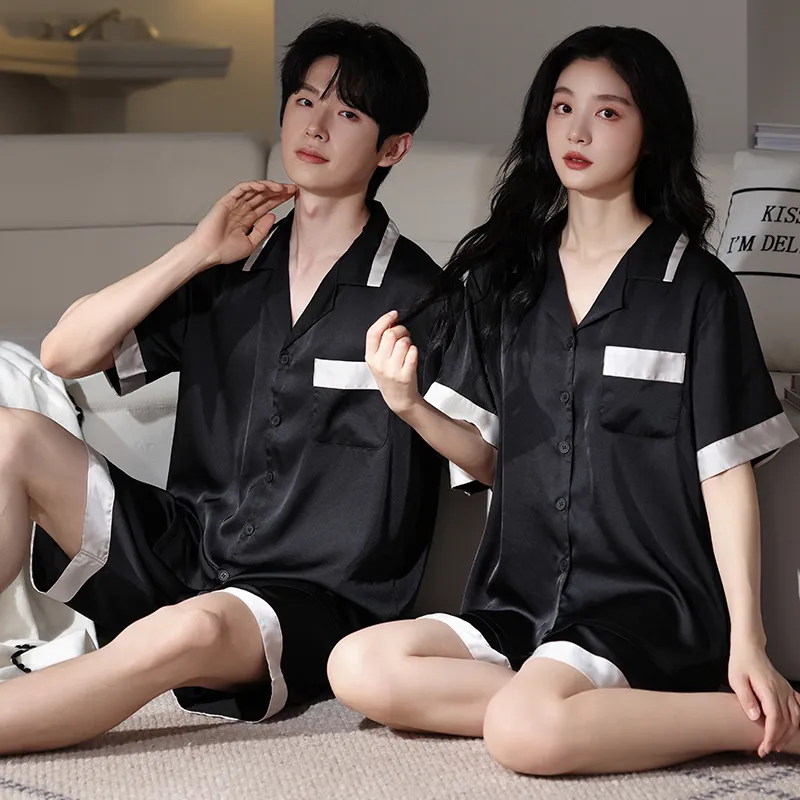 XIAFENYAN Pajama Set Unisex Black-4