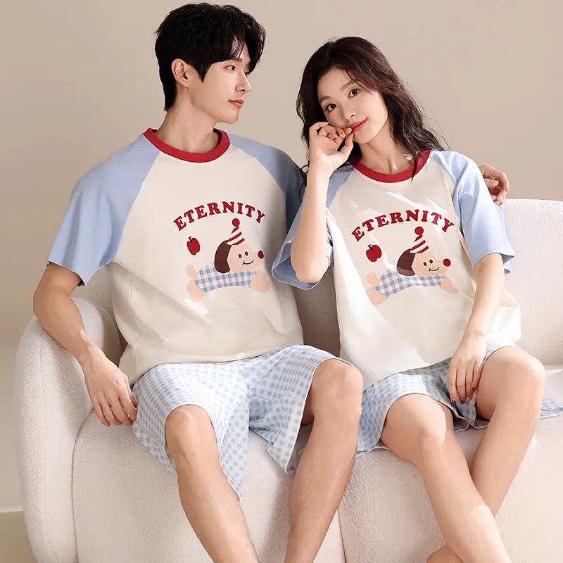 XIAFENYAN Pajama Set Unisex Blue-2