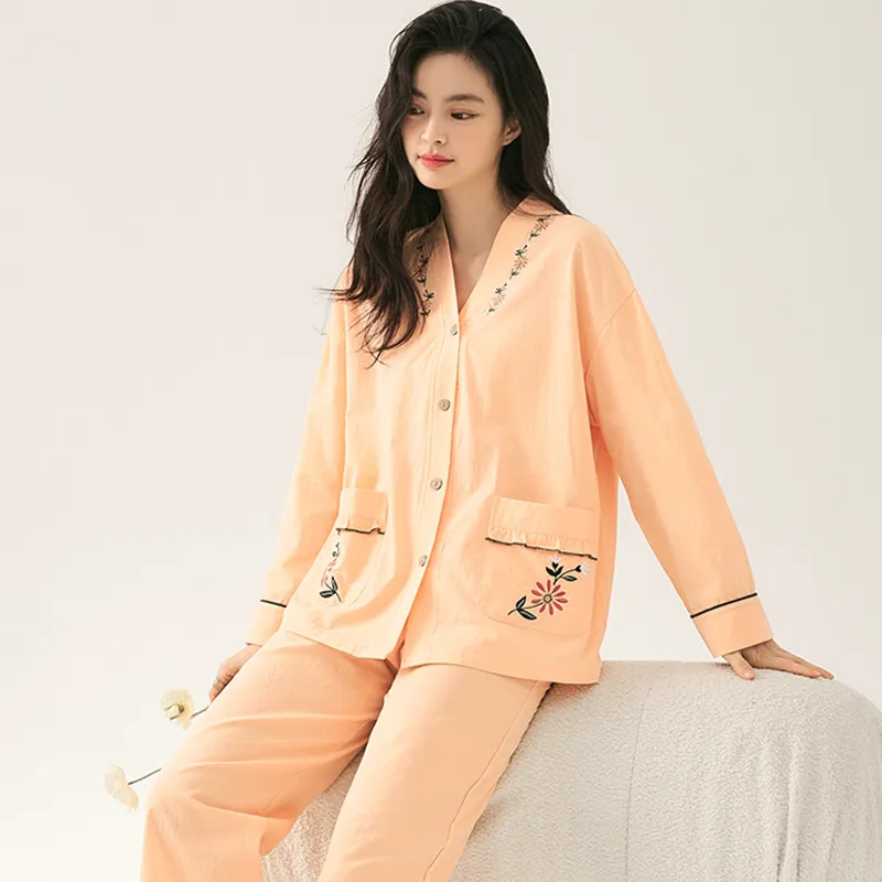 XIAFENYAN Pajama Set Women's Orange-5