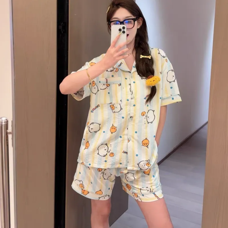 XIAFENYAN Pajama Set Women's Green-4