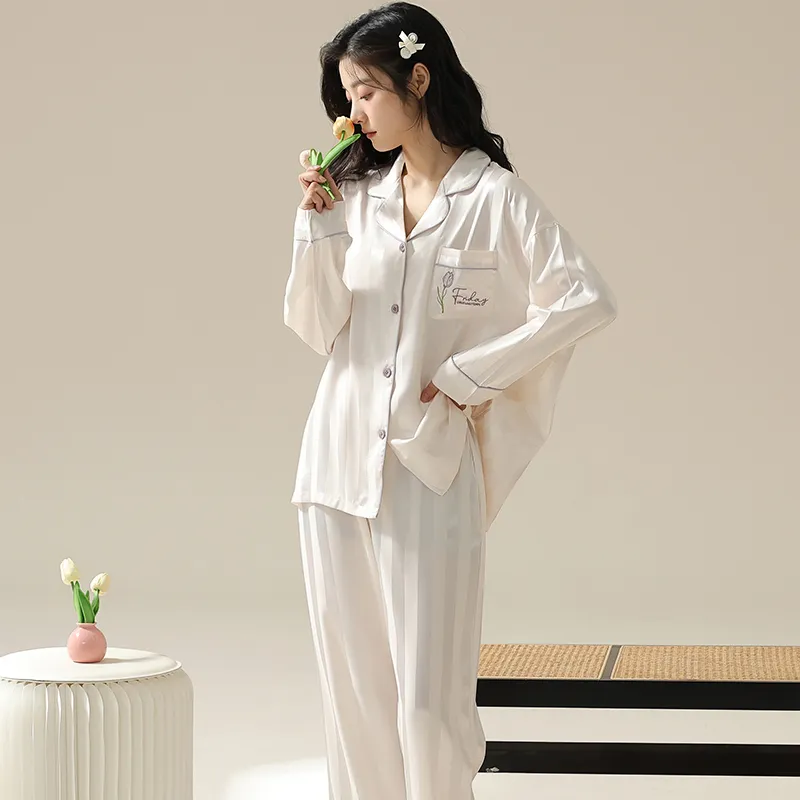 XIAFENYAN Pajama Set Women's Beige-5