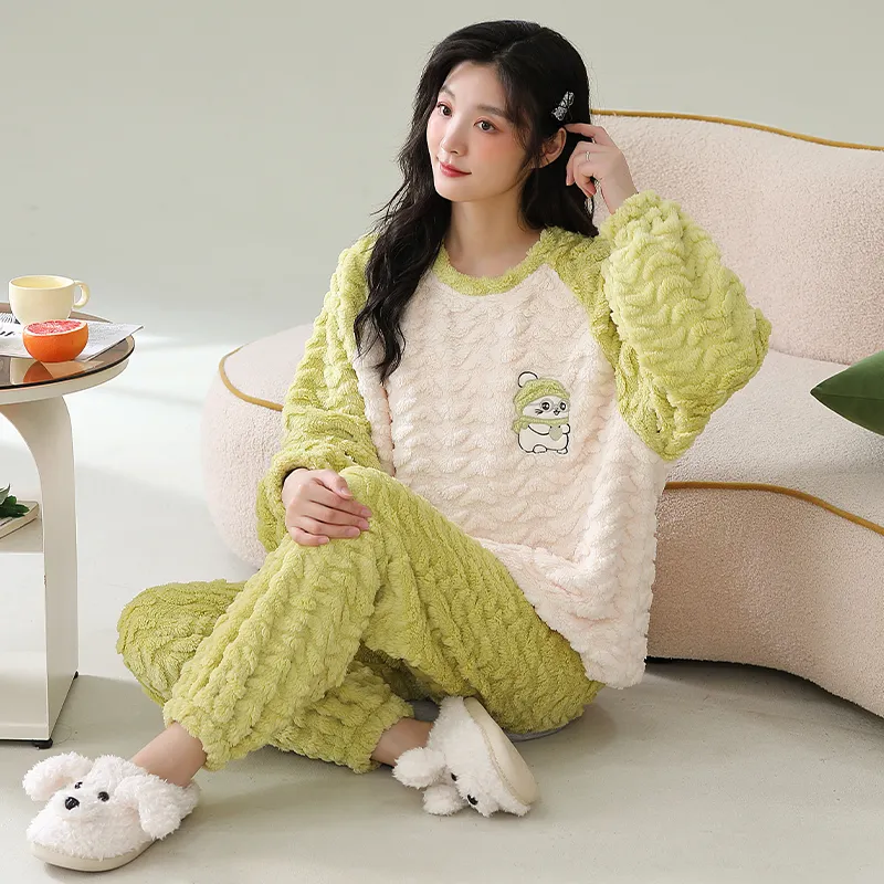 XIAFENYAN Pajama Set Women's Green-1