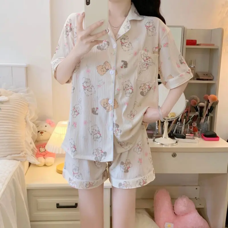 XIAFENYAN Pajama Set Women's Apricot-2