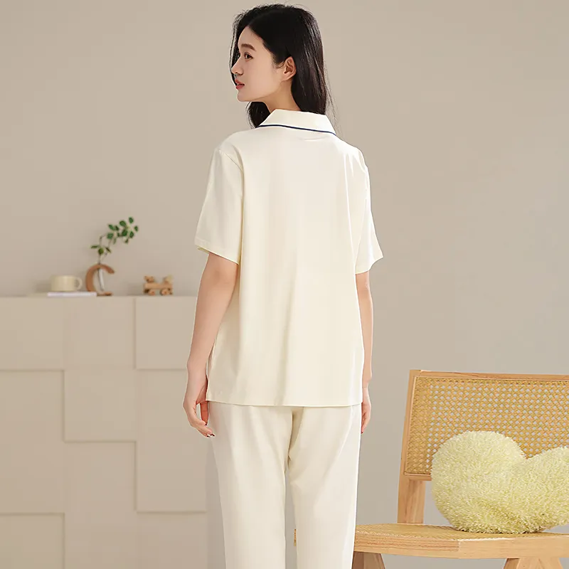 XIAFENYAN Pajama Set Women's Beige Yellow-6