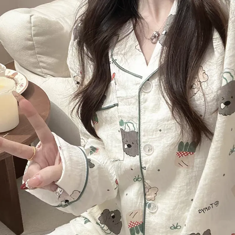 XIAFENYAN Pajama Set Women's Apricot-2