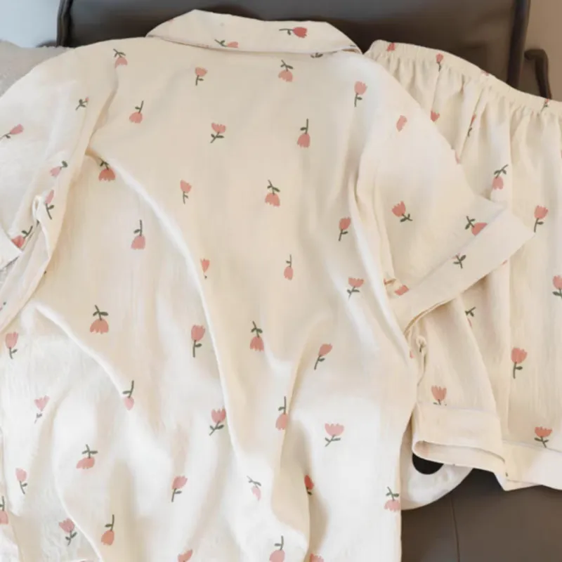 XIAFENYAN Pajama Set Women's Apricot-5
