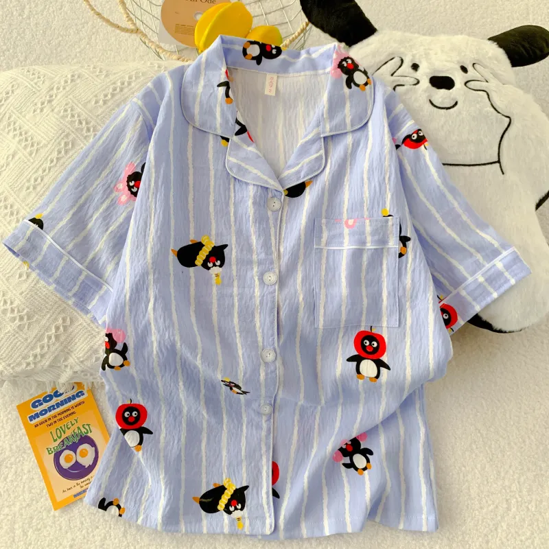 XIAFENYAN Pajama Set Women's Blue-4