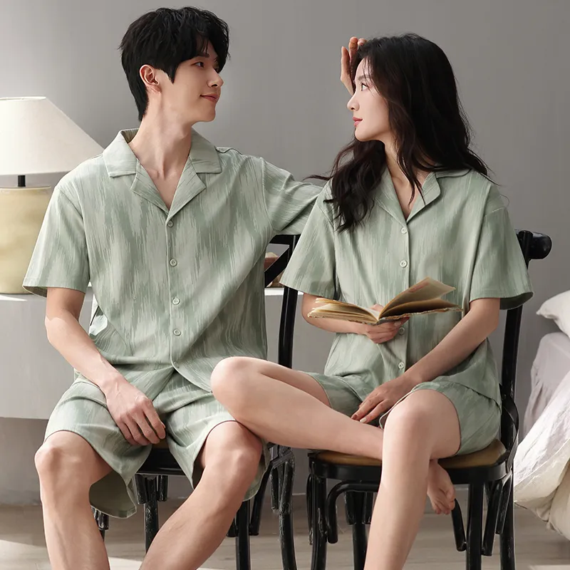 XIAFENYAN Pajama Set Unisex Green-1