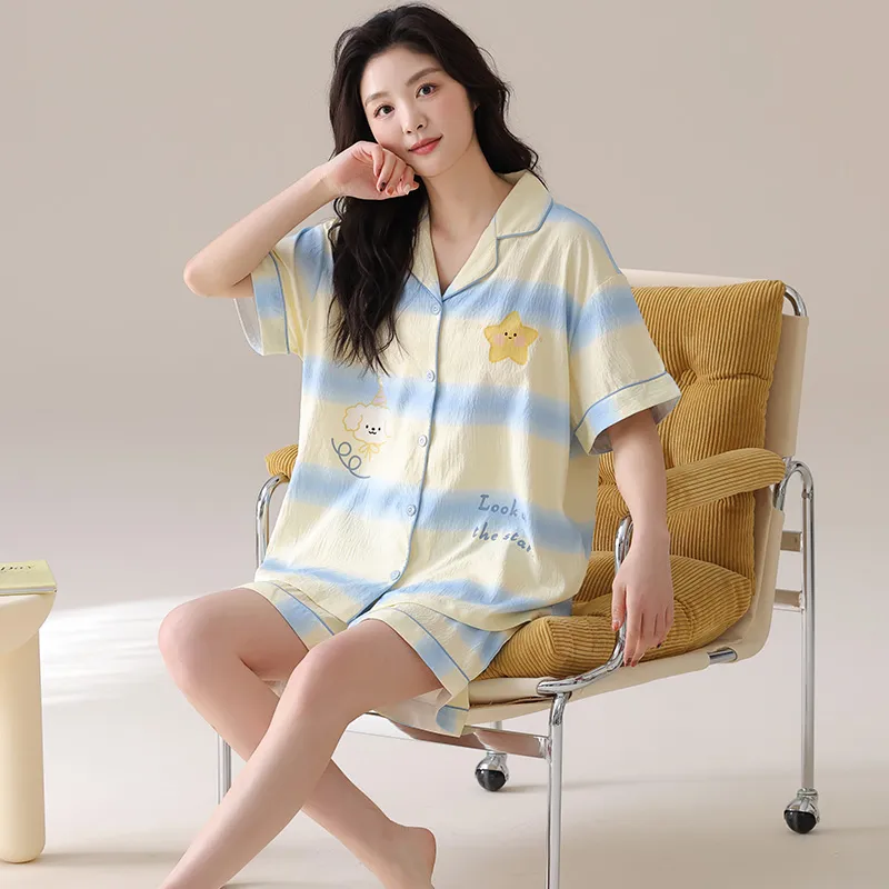 XIAFENYAN Pajama Set Women's Apricot-6