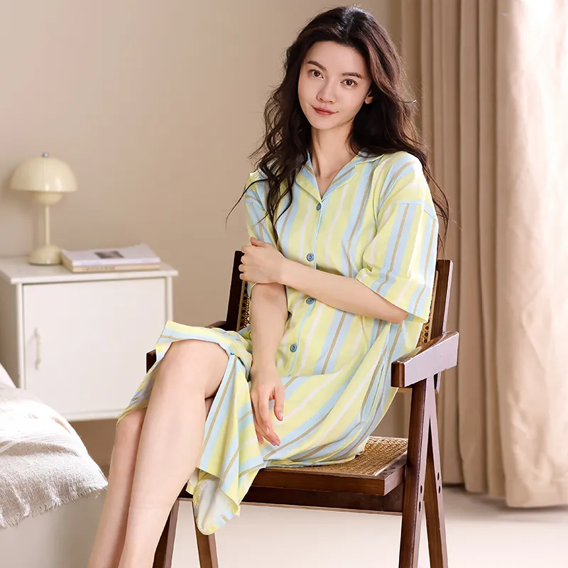XIAFENYAN Nightgown Women's Green-1