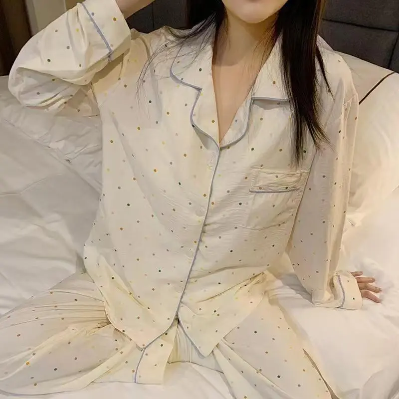 XIAFENYAN Pajama Set Women's Apricot-4