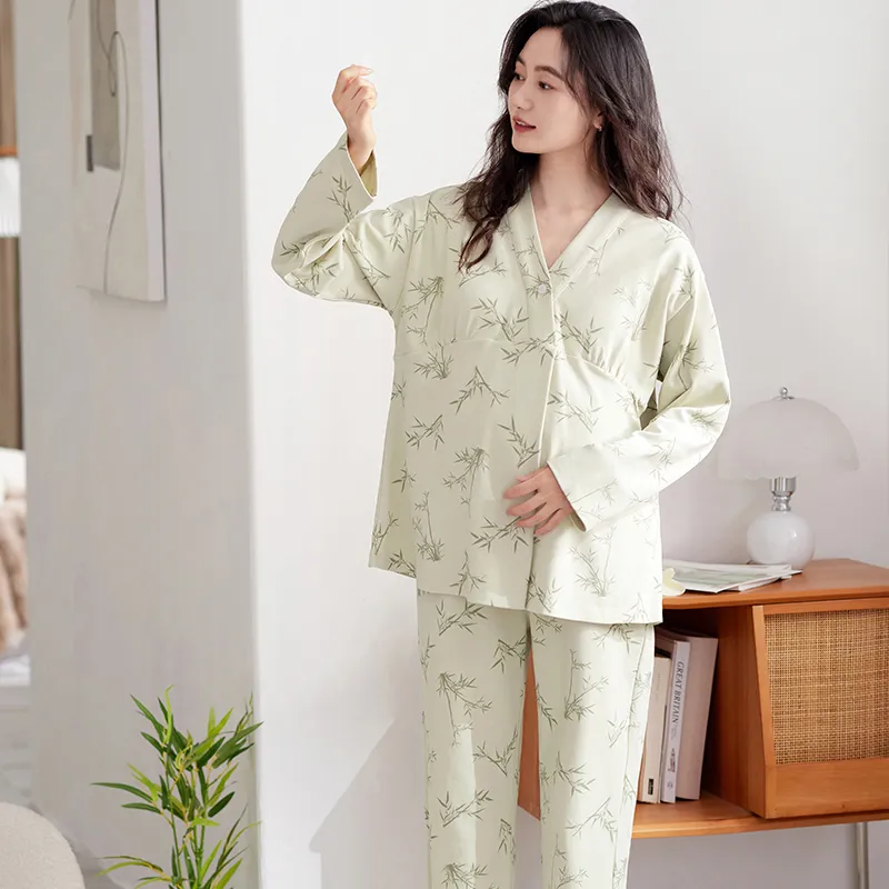XIAFENYAN Pajama Set Women's Green-6