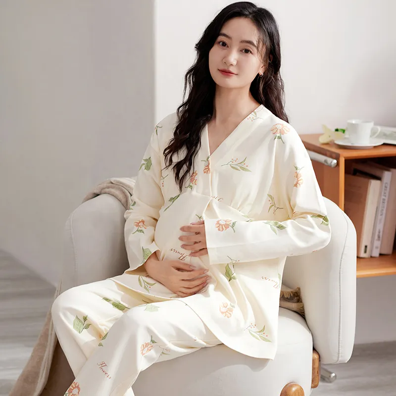 XIAFENYAN Pajama Set Women's Apricot-3