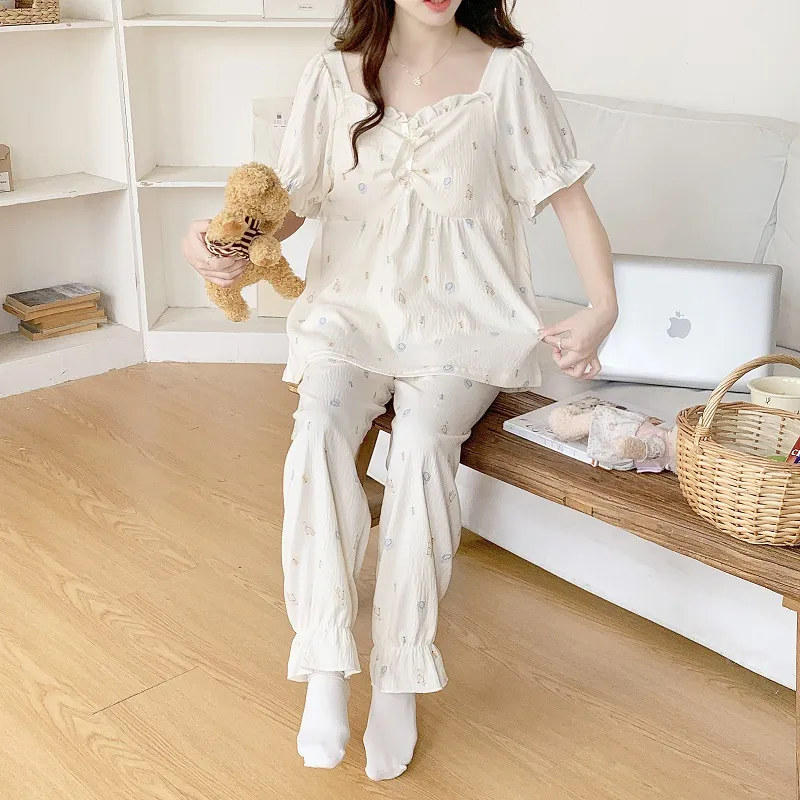 XIAFENYAN Pajama Set Women's Apricot-2