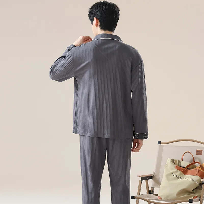 XIAFENYAN Pajama Set Men's Gray-7