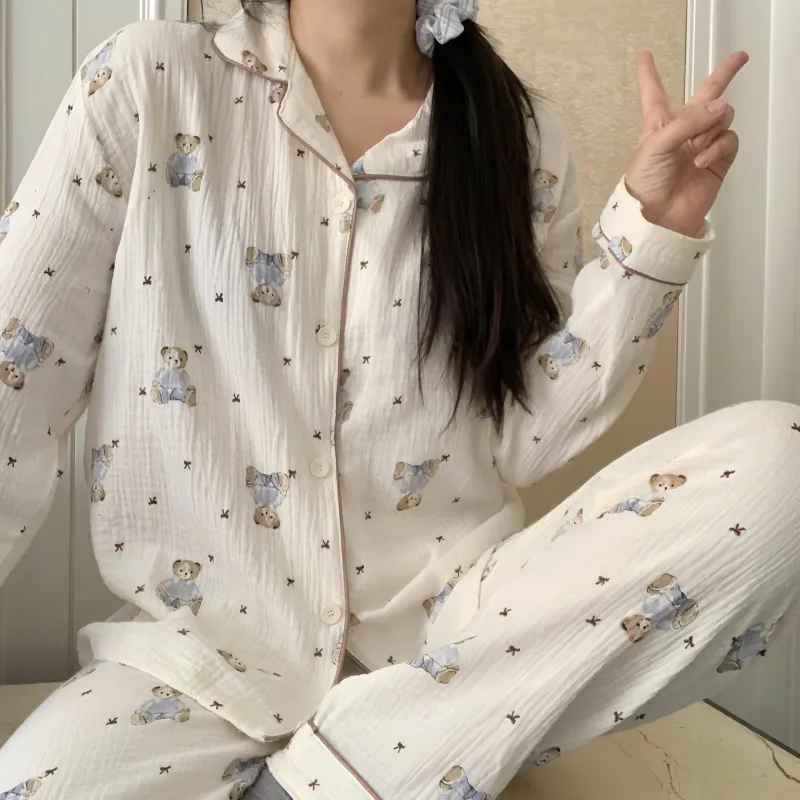 XIAFENYAN Pajama Set Women's Apricot-4