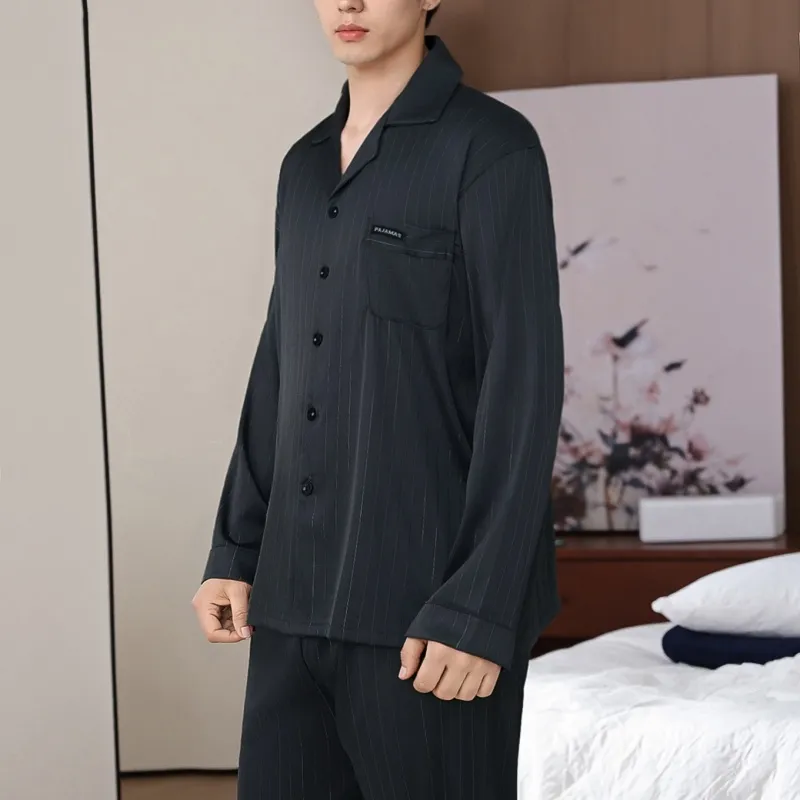 XIAFENYAN Pajama Set Men's Black-1