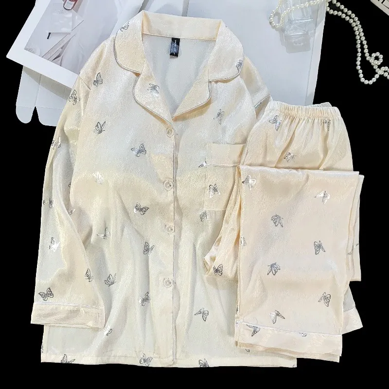 XIAFENYAN Pajama Set Women's Apricot-6