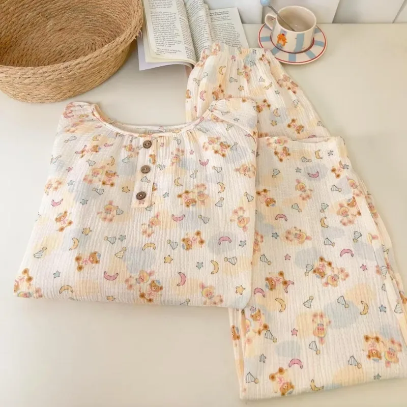XIAFENYAN Pajama Set Women's Light Yellow-5