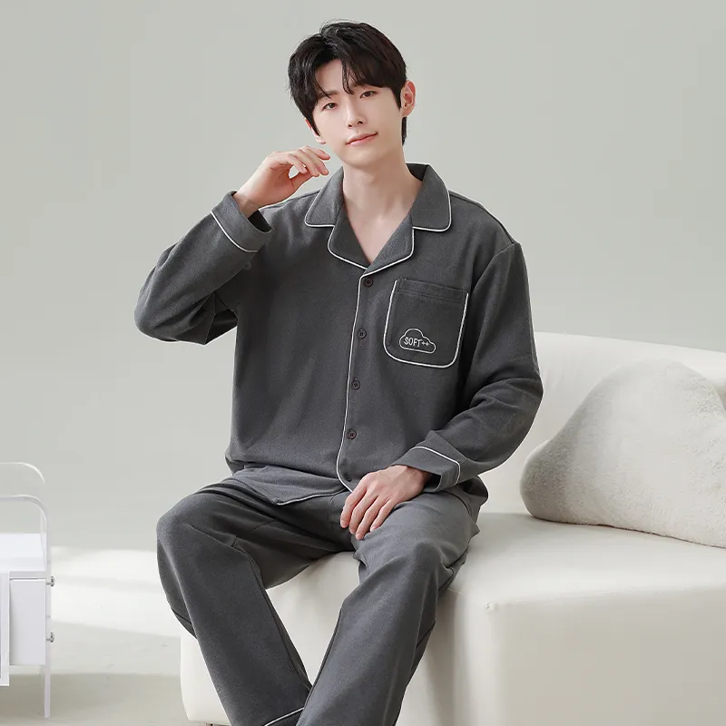 XIAFENYAN Pajama Set Men's Gray-2
