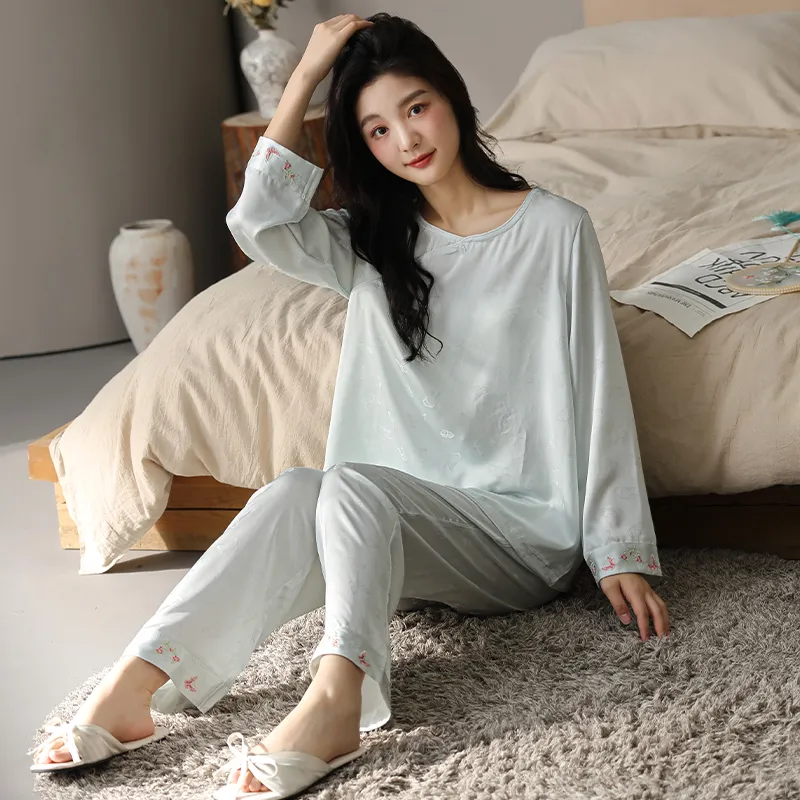 XIAFENYAN Pajama Set Women's Green-2
