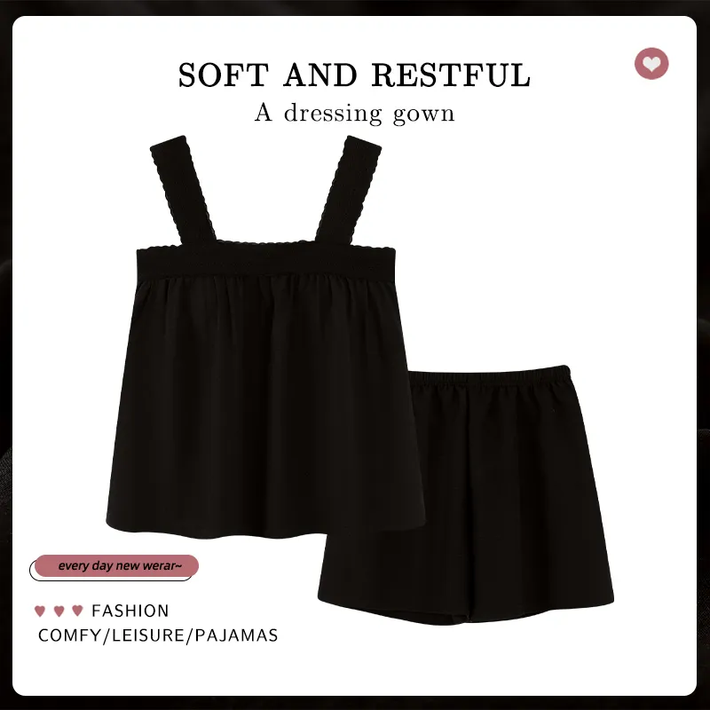 XIAFENYAN Pajama Set Women's Black-5