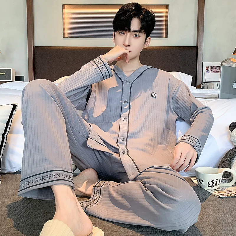 XIAFENYAN Pajama Set Men's Gray-3